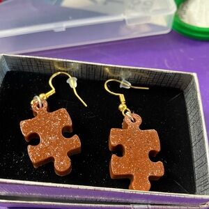 Handmade resin dangle earrings